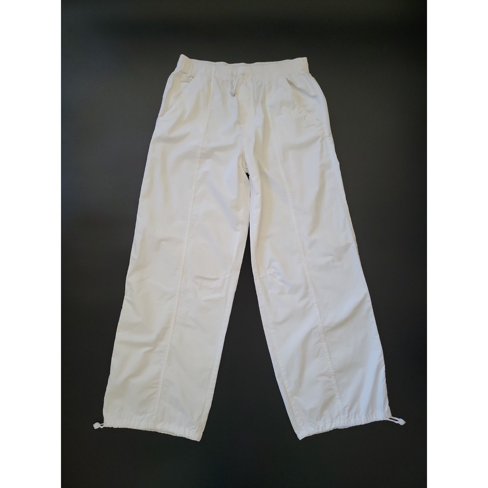 Zara Baggy Parachute Pants Small White High Rise Wide Legs Casual Streetwear